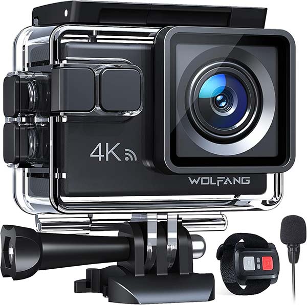 WOLFANG Action Camera (4K 20MP GA100)