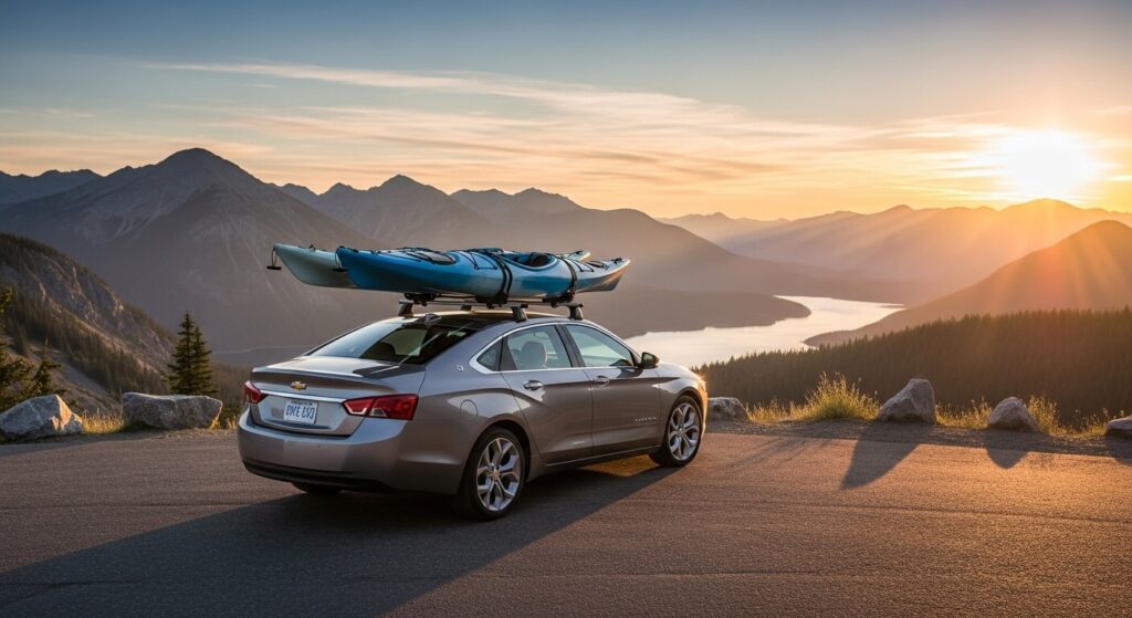 Kayak rack on a chevrolet impala