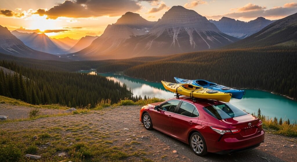 Kayak rack on a toyota camry