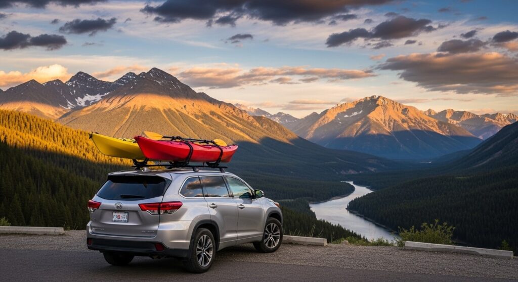 Kayak rack on a toyota kluger